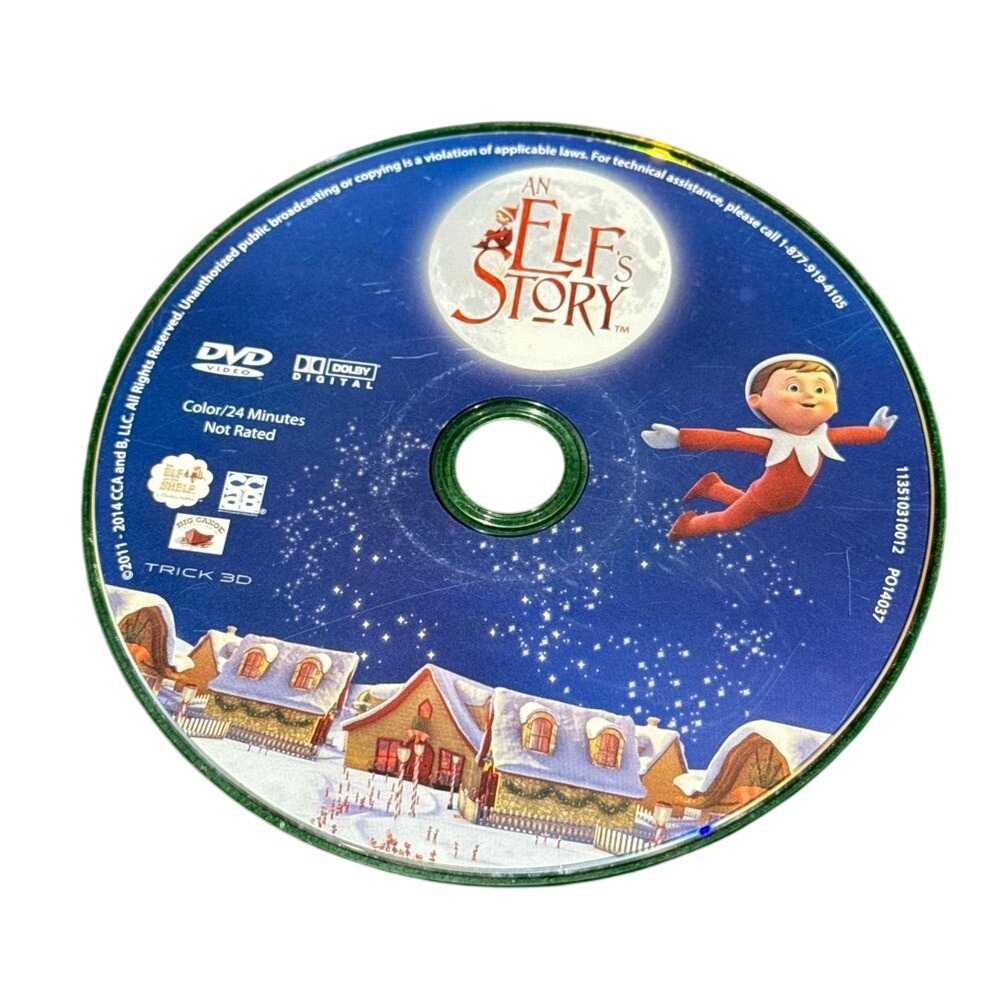 An Elfs Story DVD Elf on the Shelf Christmas Animated Movie Disc Only Festive
